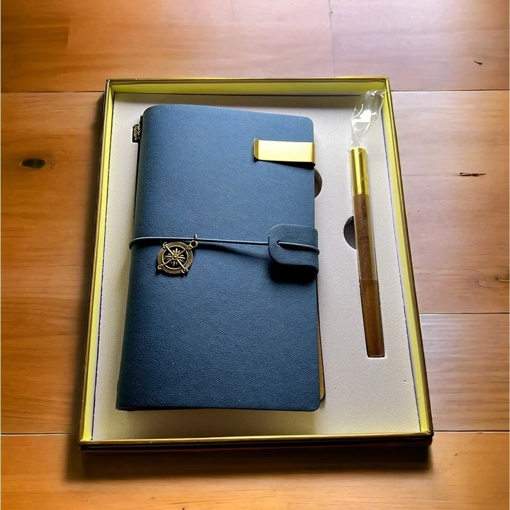 NIB Suede Navy Blue Nautical Multi Function Notebook Journal Travel Book